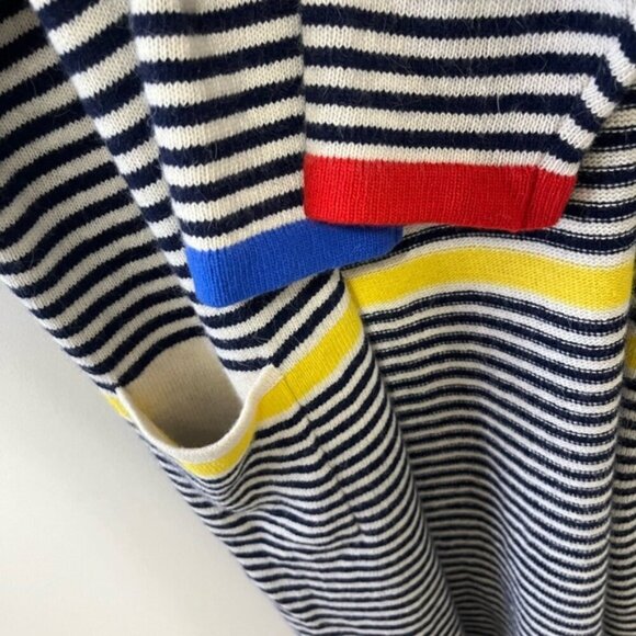 VINTAGE ADRIENNE VITTADINI LAMBSWOOL ANGORA STRIPED LONG CARDIGAN COAT SIZE S - Picture 4 of 7